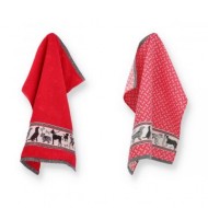 Hand- en Theedoek - Honden - Rood
